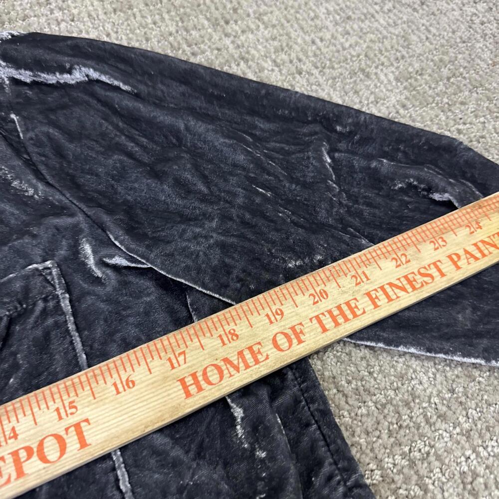 Pilcro Black Washed Velvet Button-Up Shirt - Picture 8 of 11
